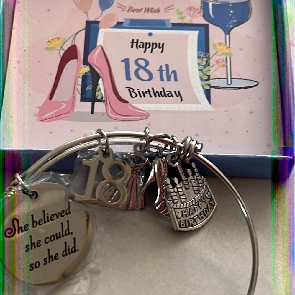 Happy 18th Silver Charm Bracelet